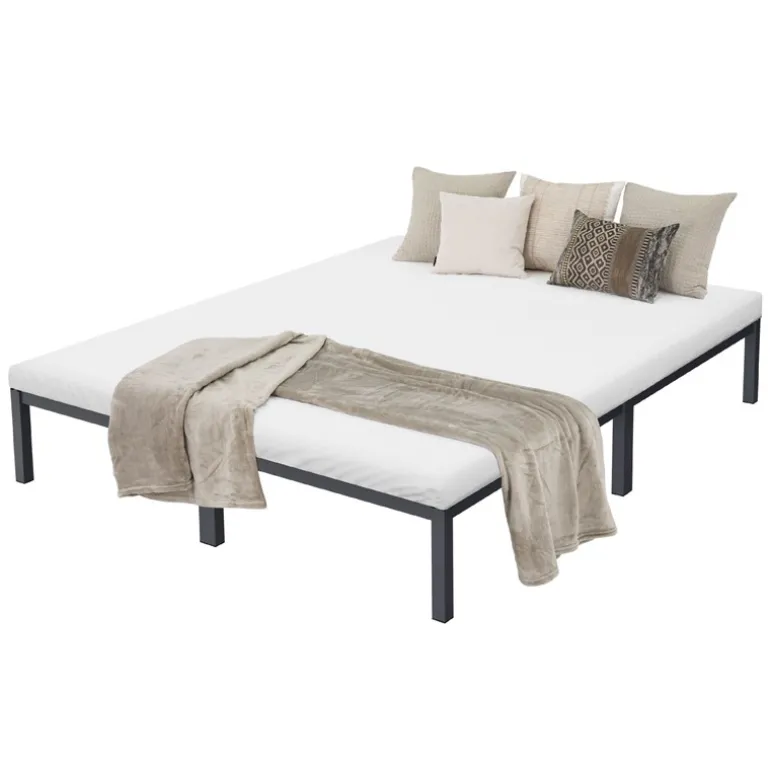 Bettgestell Doppelbett 160x200 cm aus Metall in Anthrazit mit Lattenrost ML-Design