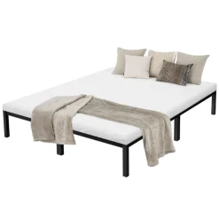 Bettgestell Doppelbett 160x200 cm aus Metall in Schwarz mit Lattenrost ML-Design