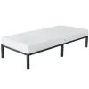 Bettgestell Einzelbett 90x200cm aus Metall in Anthrazit mit Lattenrost & Matratze H-16cm ML-Design