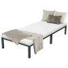 Bettgestell Einzelbett 90x200cm aus Metall in Anthrazit mit Lattenrost ML-Design