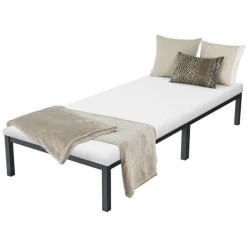 Bettgestell Einzelbett 90x200cm aus Metall in Anthrazit mit Lattenrost ML-Design