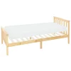 Bettgestell Einzelbett 90x200cm aus Kiefernholz in Natur mit Lattenrost & Matratze H-10cm ML-Design