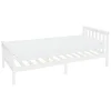 Bettgestell Einzelbett 90x200cm aus Kiefernholz in Weiß Lattenrost & Matratze H-10cm ML-Design