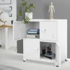 Büroschrank mit zwei Ebenen Magnetverschluss 75x40x80,5 cm Weiß aus Stahl ML-Design