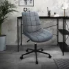 Bürostuhl auf Rollen Anthrazit mit Kunstlederbezug und Metallgestell ML-Design