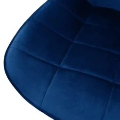 Bürostuhl auf Rollen Blau mit Samtbezug und Metallgestell ML-Design