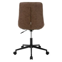 Bürostuhl auf Rollen Braun mit Kunstlederbezug und Metallgestell ML-Design