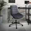 Bürostuhl auf Rollen Grau mit Samtbezug und Metallgestell ML-Design