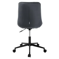 Bürostuhl auf Rollen Grau mit Samtbezug und Metallgestell ML-Design