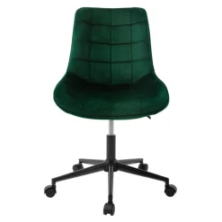 Bürostuhl auf Rollen Grün mit Samtbezug und Metallgestell ML-Design