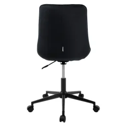 Bürostuhl auf Rollen Schwarz mit Samtbezug und Metallgestell ML-Design