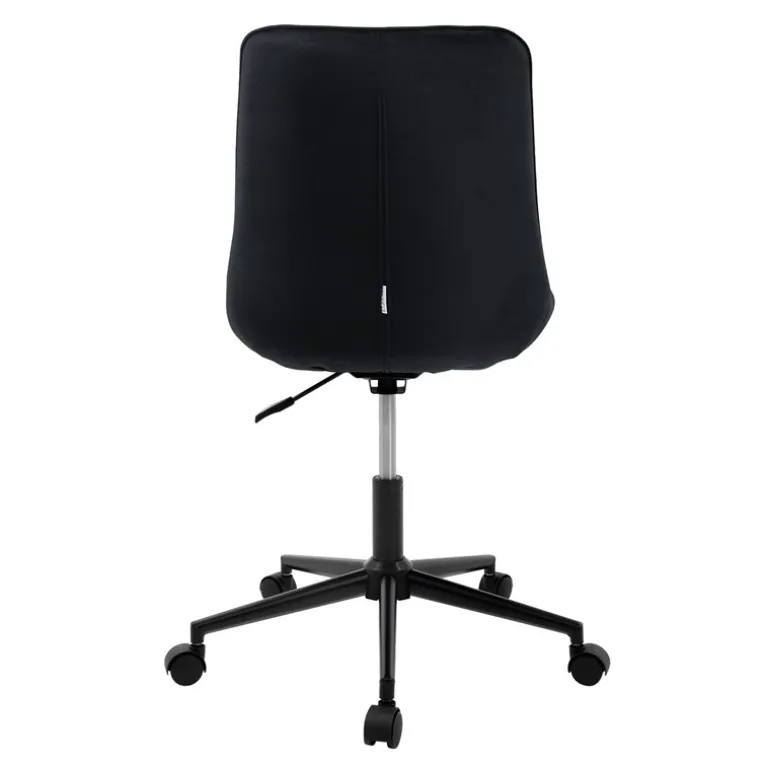 Bürostuhl auf Rollen Schwarz mit Samtbezug und Metallgestell ML-Design