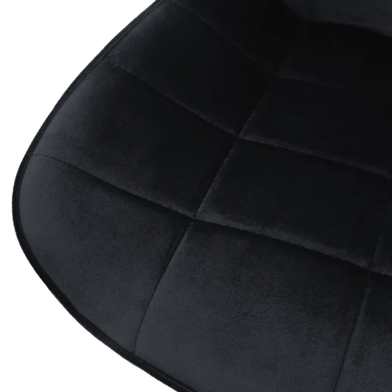 Bürostuhl auf Rollen Schwarz mit Samtbezug und Metallgestell ML-Design