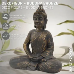 Buddha Figur 52x29x63 cm bronze aus Kunstharz