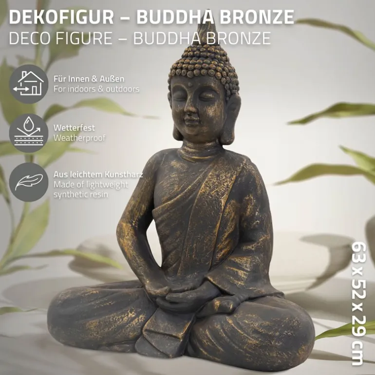 Buddha Figur 52x29x63 cm bronze aus Kunstharz