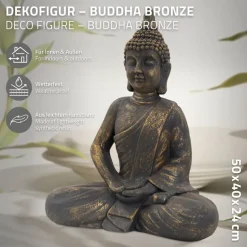 Buddha Figur 40x24x50 cm bronze aus Kunstharz