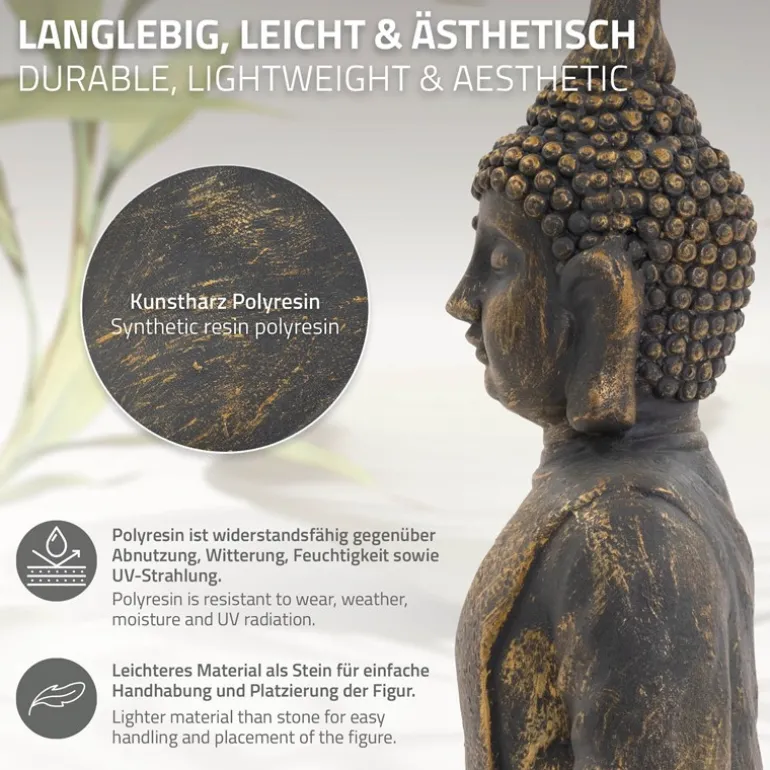 Buddha Figur 40x24x50 cm bronze aus Kunstharz