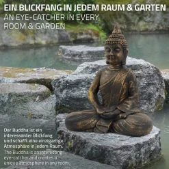 Buddha Figur 40x24x50 cm bronze aus Kunstharz