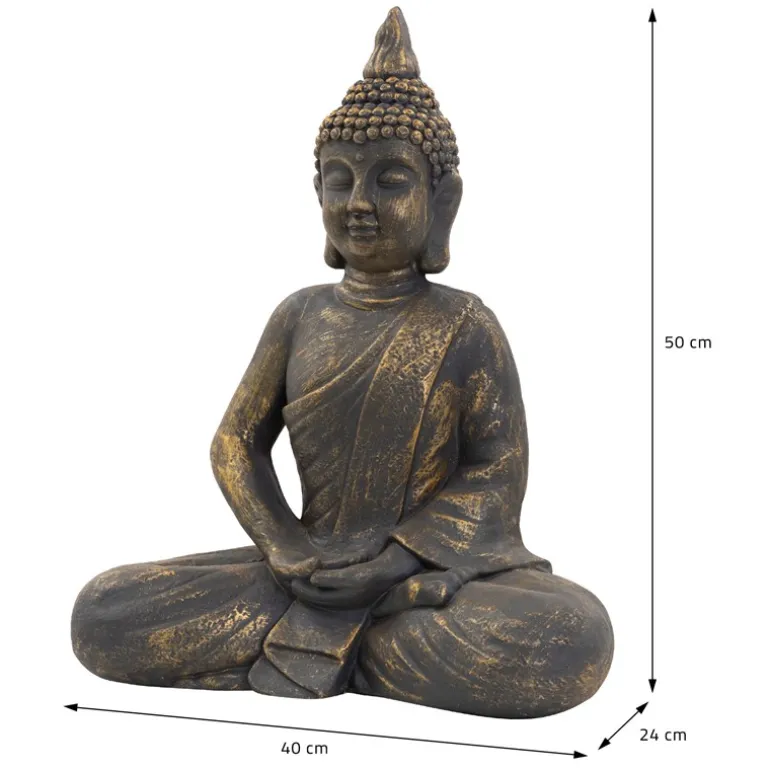 Buddha Figur 40x24x50 cm bronze aus Kunstharz