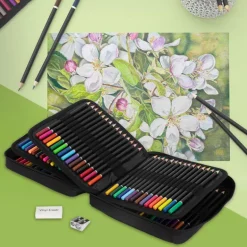 Buntstifte Set 120 Farben in Reißverschlussetui Schwarz aus Kunststoff