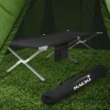 Campingbett Feldbett klappbar 210x83x46 cm Schwarz mit Tragetasche bis 150 kg Hauki