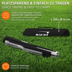 Campingbett Feldbett klappbar 210x83x46 cm Schwarz mit Tragetasche bis 150 kg Hauki