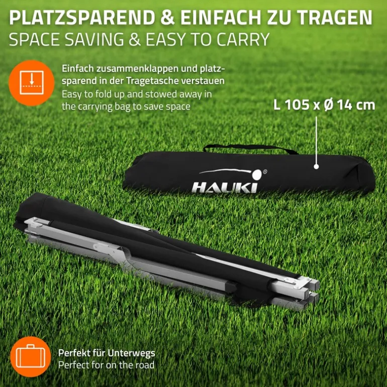 Campingbett Feldbett klappbar 210x83x46 cm Schwarz mit Tragetasche bis 150 kg Hauki
