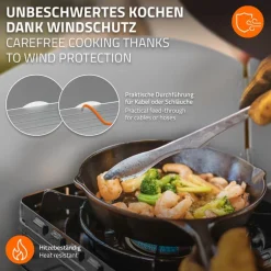 Camping Küche faltbar mit Tragetasche Grau aus Aluminium inkl. Arbeitsplatte Hauki