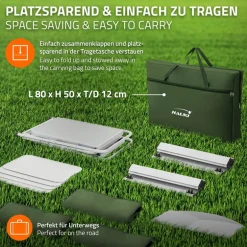 Camping Küche faltbar mit Tragetasche Khaki aus Aluminium inkl. Arbeitsplatte Hauki