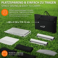 Camping Küche faltbar mit Tragetasche Schwarz aus Aluminium inkl. Arbeitsplatte Hauki
