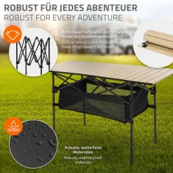 Camping Set 3-teilig mit Klapptisch Beige und 2 Campingstühlen Schwarz HAUKI