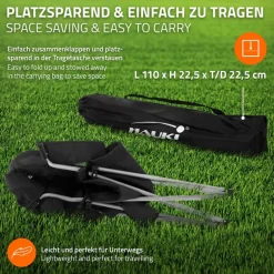 Camping Set 3-teilig mit Klapptisch Beige und 2 Campingstühlen Schwarz HAUKI