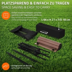 Camping Set 3-teilig mit Klapptisch Braun und 2 Campingstühlen Schwarz HAUKI
