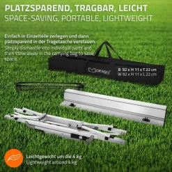 Campingtisch faltbar 90x51,5 cm Silber aus Aluminium ML-Design