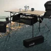 Campingtisch klappbar 118x55x64,5 cm Beige aus Aluminium Hauki