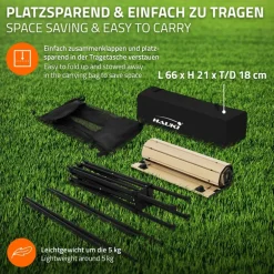 Campingtisch klappbar 118x55x64,5 cm Beige aus Aluminium Hauki