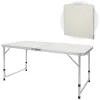 Campingtisch mit Tragegriff 120 cm Weiß/Creme aus Aluminium und MDF
