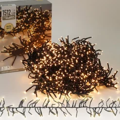 Cluster Lichterkette LED 11m, 1512 LEDs Warmweiß, 8 Leuchtmodi IP44 Innen/Außen