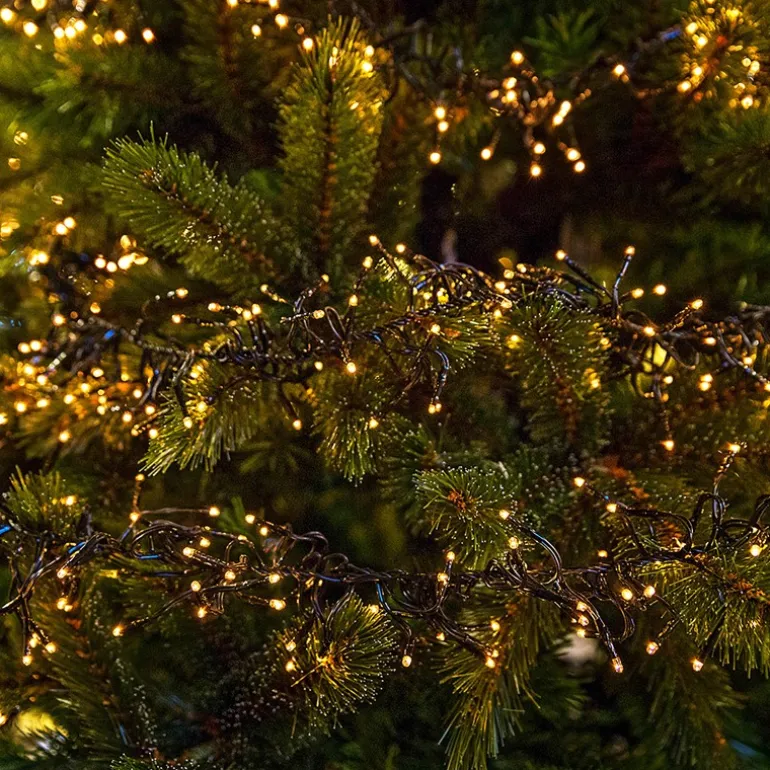 Cluster Lichterkette LED 11m, 1512 LEDs Warmweiß, 8 Leuchtmodi IP44 Innen/Außen