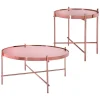 Couchtisch 2er Set Kupfer aus Metall und Glas WOMO-Design