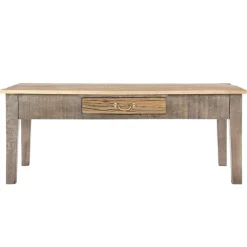 Couchtisch mit Schublade 117x70x45,5 cm Natur aus Mangoholz  WOMO-Design