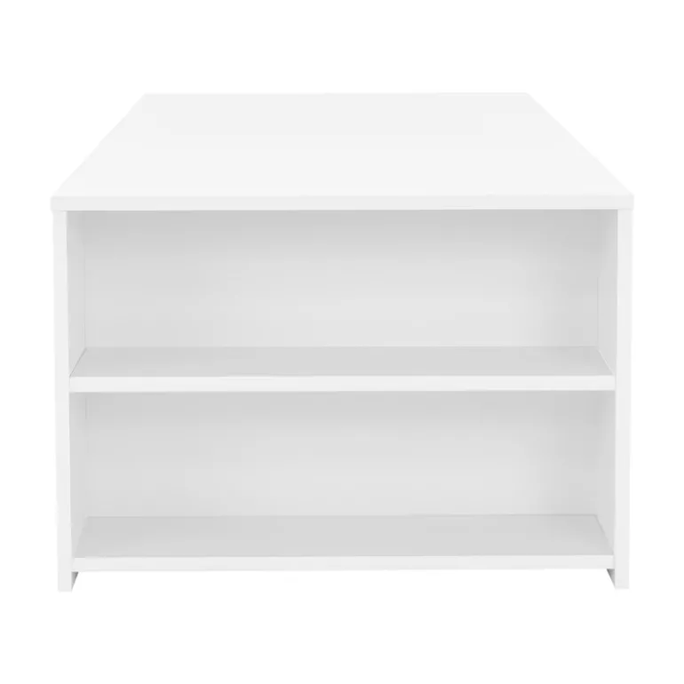 Couchtisch mit zwei Fächern 100x60x42 cm Weiß ML-Design