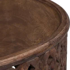 Couchtisch rund Ø 100x45 cm Braun aus Mangoholz WOMO-Design