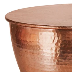Couchtisch rund Ø 59x30,5 cm Kupfer aus Aluminium-Legierung in Hammerschlag-Technik WOMO-DESIGN