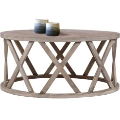 Couchtisch Ø 100x45 cm Braun aus Mangoholz  WOMO-Design