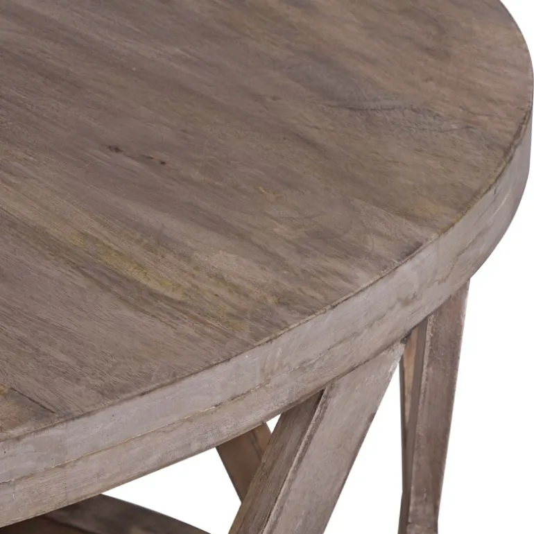 Couchtisch Ø 100x45 cm Braun aus Mangoholz WOMO-Design