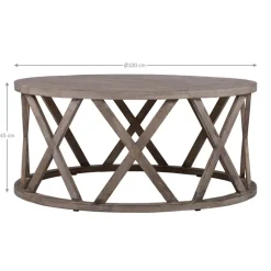 Couchtisch Ø 100x45 cm Braun aus Mangoholz WOMO-Design