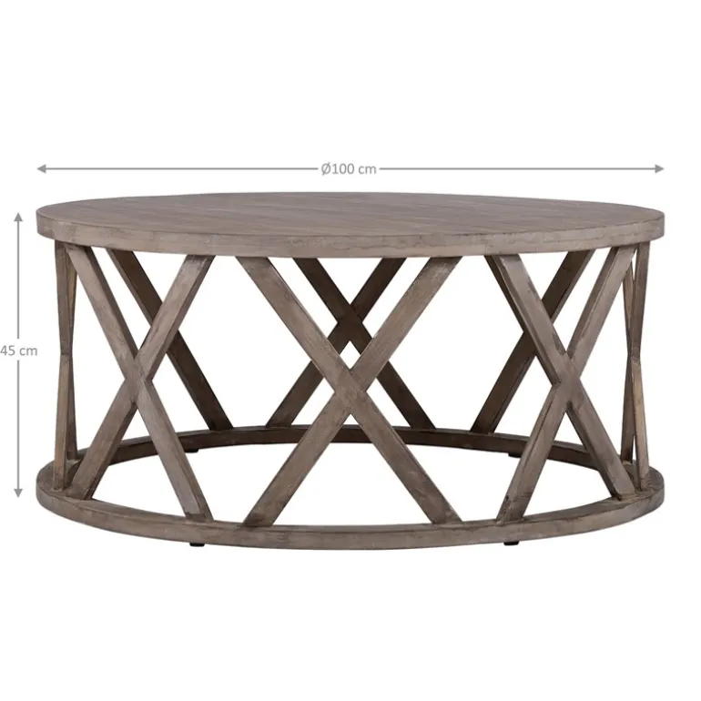Couchtisch Ø 100x45 cm Braun aus Mangoholz WOMO-Design