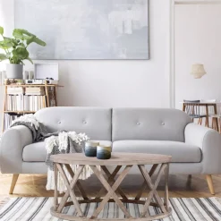 Couchtisch Ø 100x45 cm Braun aus Mangoholz WOMO-Design