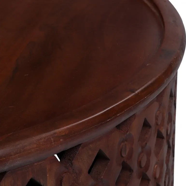 Couchtisch Ø 100x45 cm Braun aus Mangoholz WOMO-Design